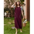thumbnail image 5 of Ekouaer Women's Loungewear Long Nightgown Short Sleeve Sleepwear Full Length Sleep Shirt with Pockets, 5 of 6