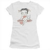 Boop-Classic With Pup - Short Sleeve Junior Sheer Tee, White - 2X