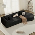 thumbnail image 5 of Hawsaiy 126" Oversized Modular Sectional Sofa, Modern Deep Seat Curved Cloud Couch, Soft Corduroy Upholstered Sofa for Living Room, Black, No Assembly, 5 of 15