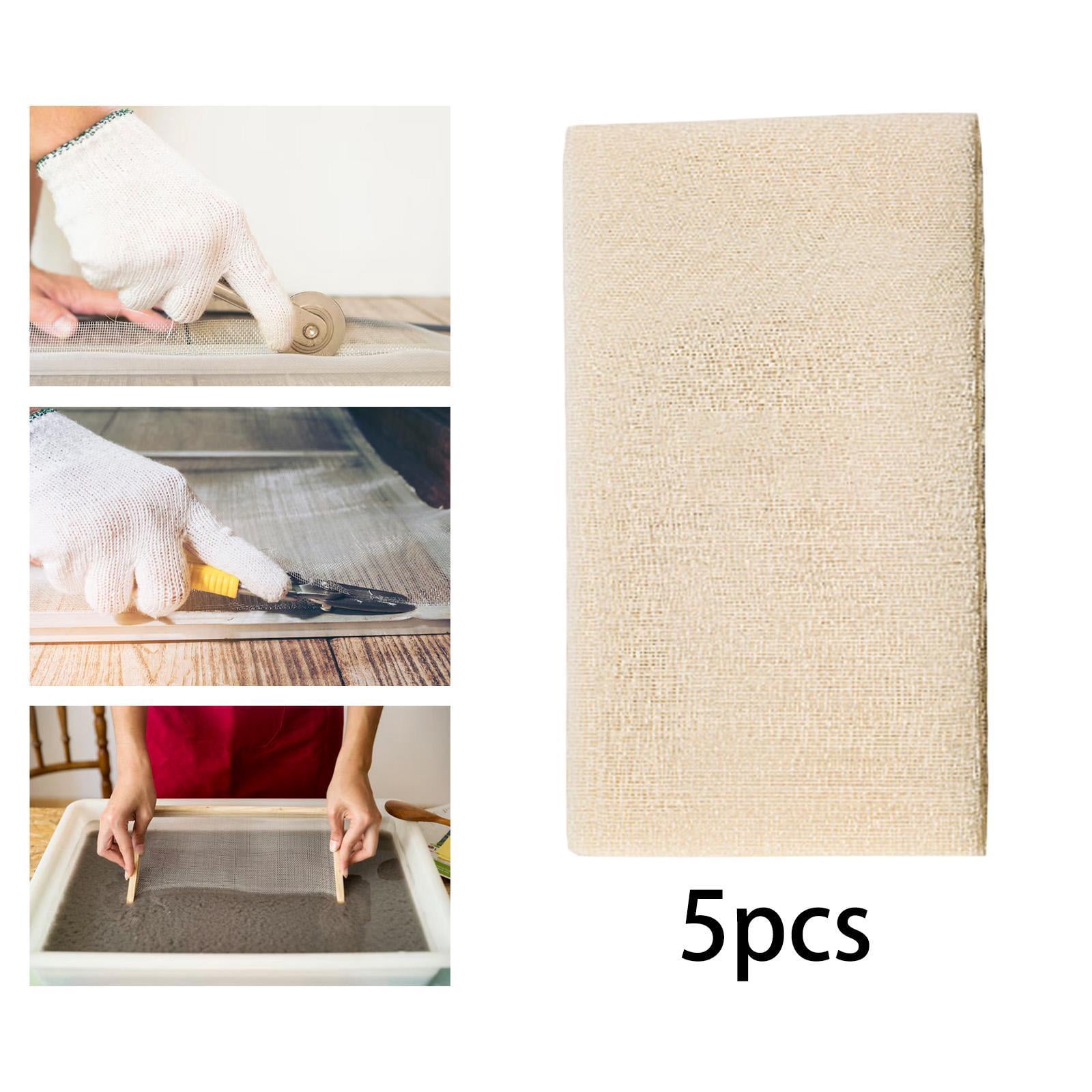 Milageto 5 Pieces Book Binding Cloth Kit Bookbinding Fabrics Easy to Use Material Kit for 90x100cm
