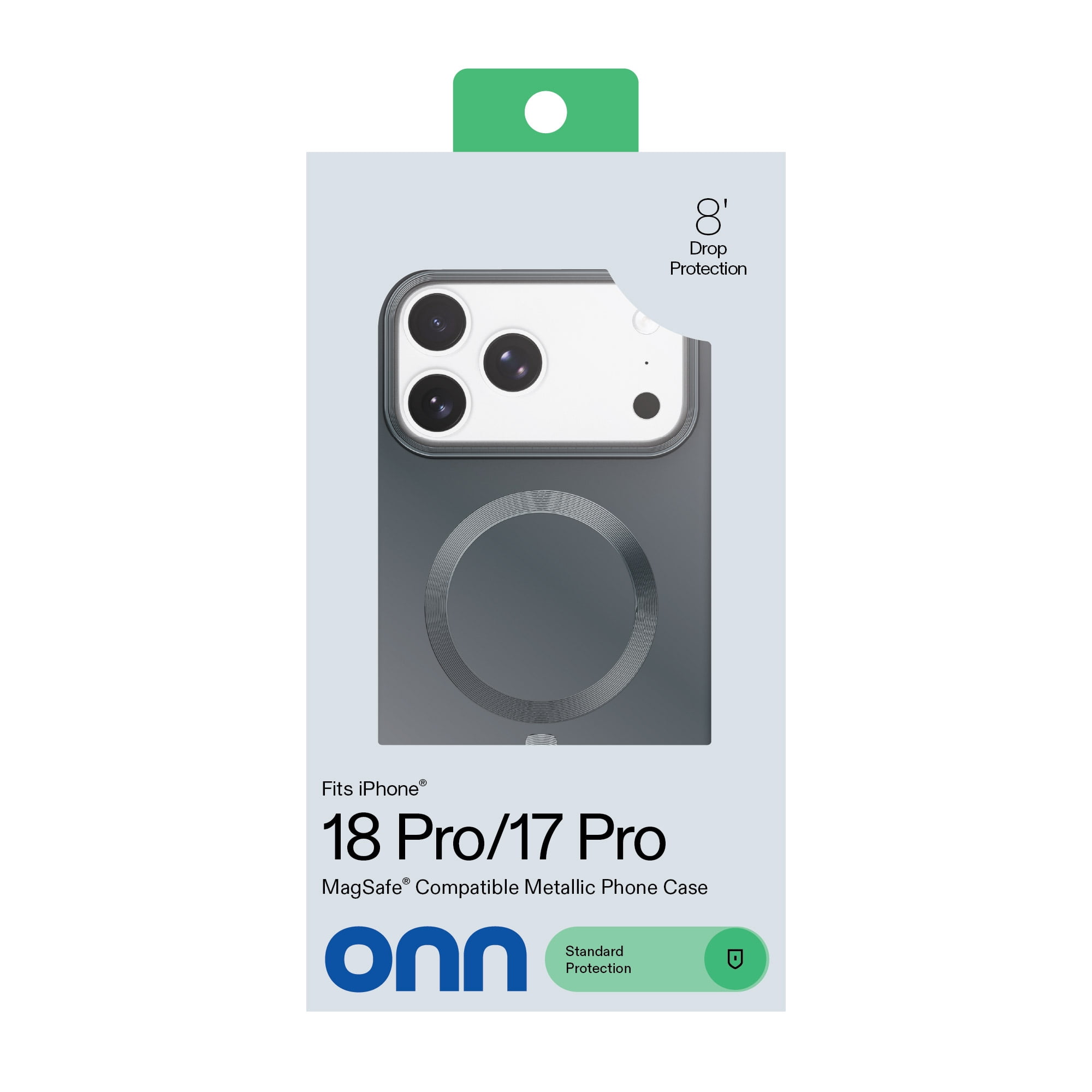 onn Soft Touch Phone Case for iPhone 18 Pro / 17 Pro, MagSafe Compatible - Gray
