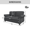 thumbnail image 2 of 56" Loveseat Sofa, Mid Century Modern Couch with Thick Cushion, 2 Seater Small Sofa for Living Room Bedroom Apartment Office, Solid and Easy to Assemble, Grey, 2 of 7