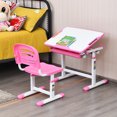 thumbnail image 2 of Topbuy Enfants Étudier Dessin Hauteur Réglable Table Chaise de Bureau Ensemble Rose, 2 of 9