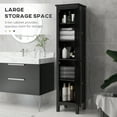 thumbnail image 4 of kleankin Bathroom Tall Storage Cabinet with Adjustable Shelves, Black, 4 of 10