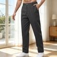 thumbnail image 3 of Sweatpants for Men Spring Summer Elastic Waist Straight Leg Relaxed Fit Business Casual Pants Trousers with Pockets, 3 of 9
