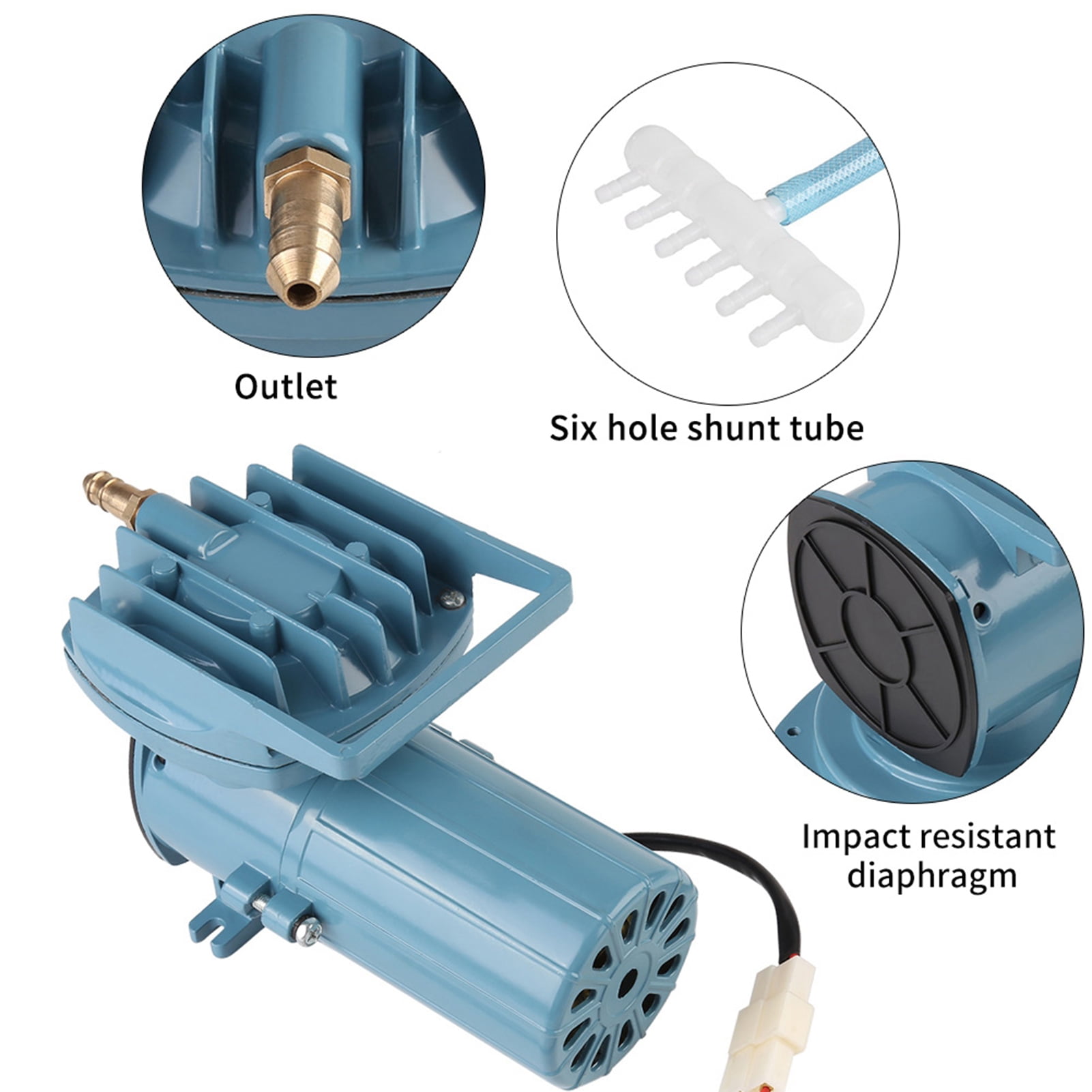 Aquarium Air Pump, DC 12V 35W Portable Aquarium Oxygen Pump, Professional Powerful Commercial For Grow Plants Fish Pond