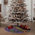 thumbnail image 4 of Daiia Galactic Night Over Meadow Drawing Merry Christmas Tree Skirt , Xmas Large Lace-up Tree Skirt, Santa Snowflakes Rustic Home Decorations New Year Party Farmhouse Decor-48", 4 of 6