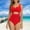 Red, variant on MSJUHEG One Piece Bathing Suit for Women,Tummy Control Swimsuits for Women,Swimsuits for Women 2025,V Neck,High Waisted Bathing Suit,Push Up Swimsuits for Women,Cross Back Army Green L