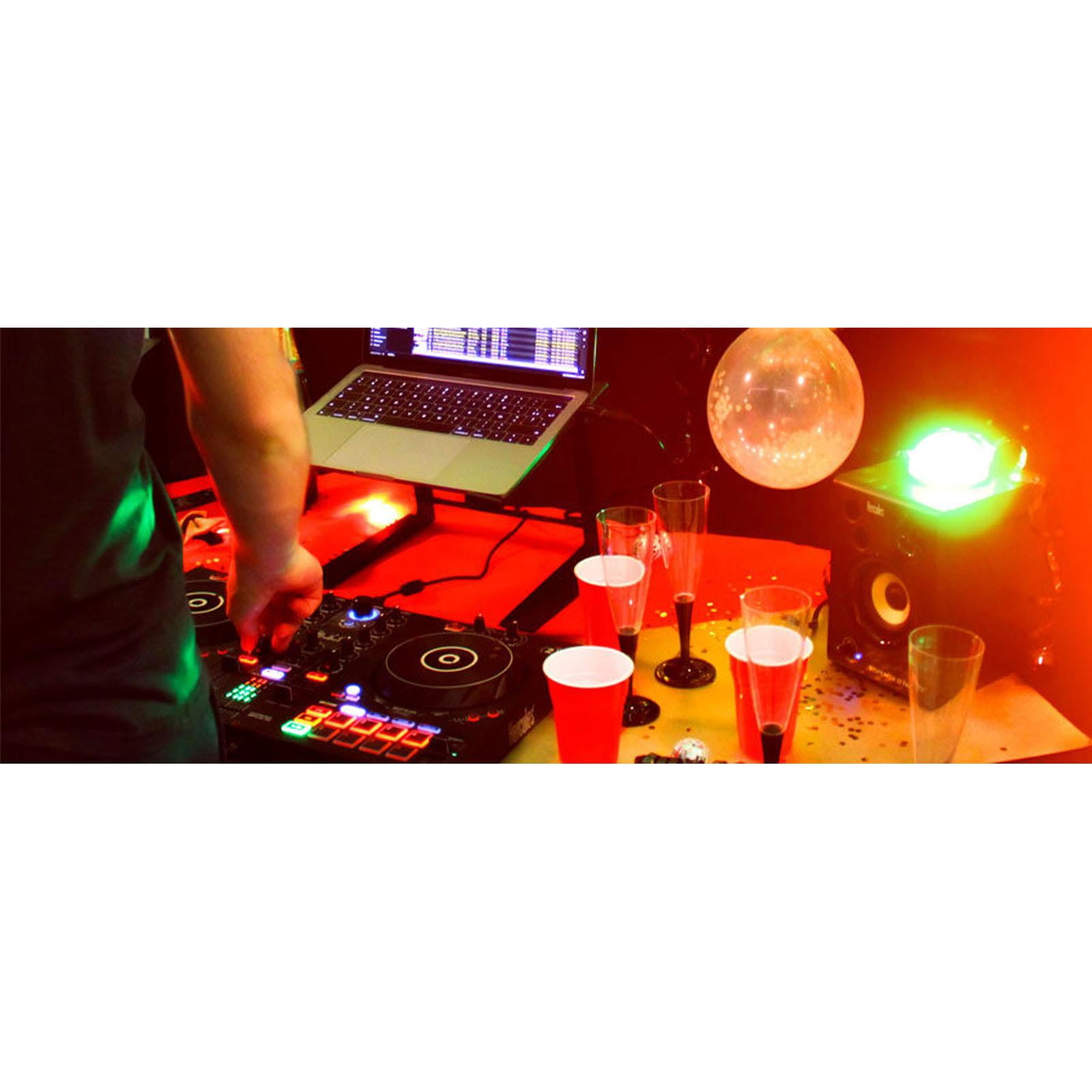 Hercules DJMonitor 32 Party 3" DJ Monitor Pair w/Party Lights with Desktop Stands Package