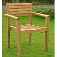 thumbnail image 3 of Teak Dining Set:6 Seater 7 Pc - 71" Rectangle Table and 6 Stacking Montana Arm Chairs Outdoor Patio Grade-A Teak Wood WholesaleTeak #WMDSMTf, 3 of 4
