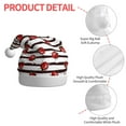 thumbnail image 4 of Fuzoiu Ladybugs on Black and White Striped1 Print Santa Hat Christmas Hat for Adults,Santa Hats with Pompom, Unisex Xmas Holiday Hat for Christmas New Year Festive Party Supplies, 4 of 6