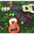 thumbnail image 5 of Children Small Size Musical Instruments Imitated Ukulele Mini Guitar Playing Toy with Four Strings (39cm, Coffee), 5 of 5