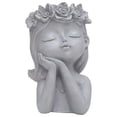 thumbnail image 2 of koolsoo Face Flower Pot Cartoon Creative Girl Bust Planter Head Planter Pot Head Planter B, 2 of 9