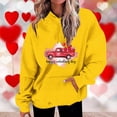 thumbnail image 2 of Plus Size Long Sleeve Hoodies for Women Fashion Crew Neck Unisex Sweatshirt with Pockets Casual Print Pullover Tops(Yellow,S), 2 of 5