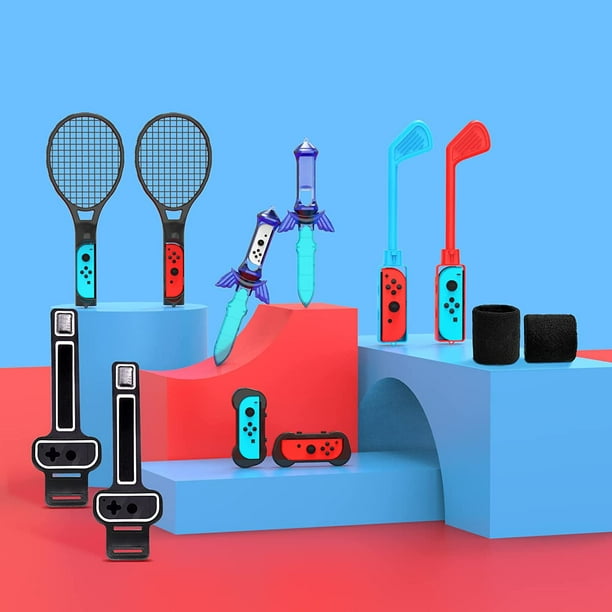 Unbranded Switch Sports Accessories Bundle-12 In 1 Family Accessories Kit For Nintendo Switch Sports Games:tennis Rackets,sword Grips,golf Clubs,wrist