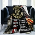 thumbnail image 6 of Sons of Gift Anarchy Merch Gifts Stuff Throw Blanket 80x60 Inches, Lightweight Silky Fleece with Fluffy Fuzzy Sherpa for Bed, Sofa,Travel and Camping Birthday Gift Christmas, 6 of 6