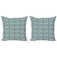 thumbnail image 1 of Ambesonne Tropical Throw Pillow Cover 2 Pack, Flamingo Pineapple Toucan, 16", Multicolor, 1 of 2