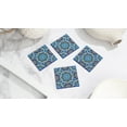 thumbnail image 4 of MOSAICANA Coasters for Drinks - Set of 4 Coasters, Silicone, Protect Against Water Marks or Damage - Fit All Cups, 3.5" Inch Size Fits, Colored Coasters (Blue Morocco), 4 of 7