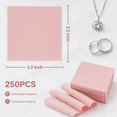 thumbnail image 3 of 250Pcs Jewelry Cleaning Polishing Cloths, Individually Wrapped, for Silver Gold Platinum, Pink, 3 of 6