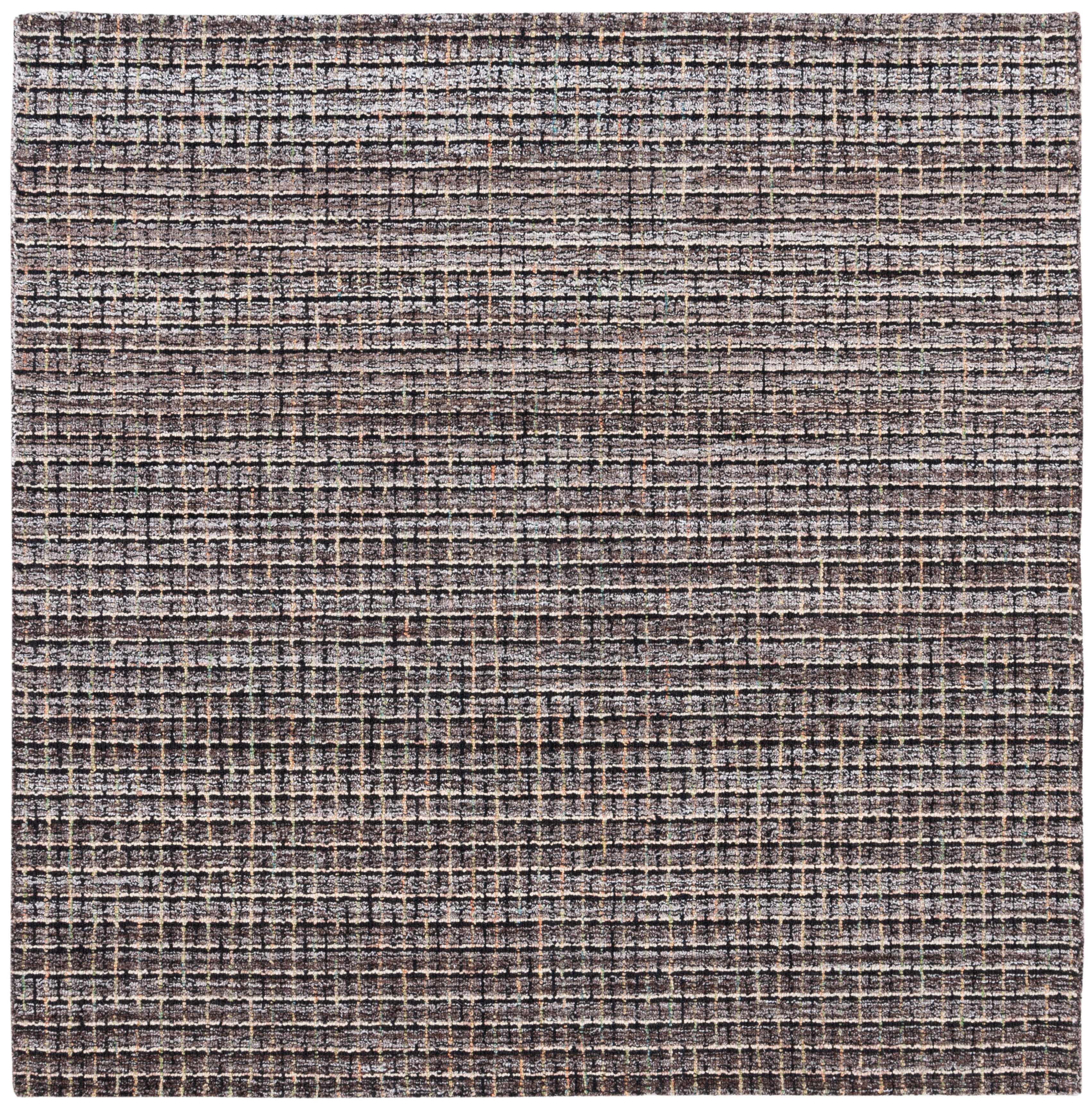 SAFAVIEH Abstract Cornelia Trellis Area Rug, Brown/Black, 6' x 6' Square