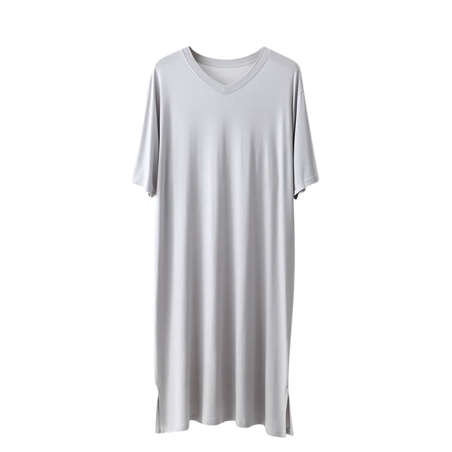 Robes for Men, Cotton Pajama Mens Loose V-neck Solid Color Thin Home Pajama