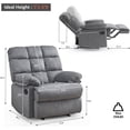 thumbnail image 3 of Sfxingyou Recliner Chair for Adults, Arm Storage, Upholstered Soft Breathing Leather Living Room Reclining Sofa Chair(Leather Black), 3 of 10
