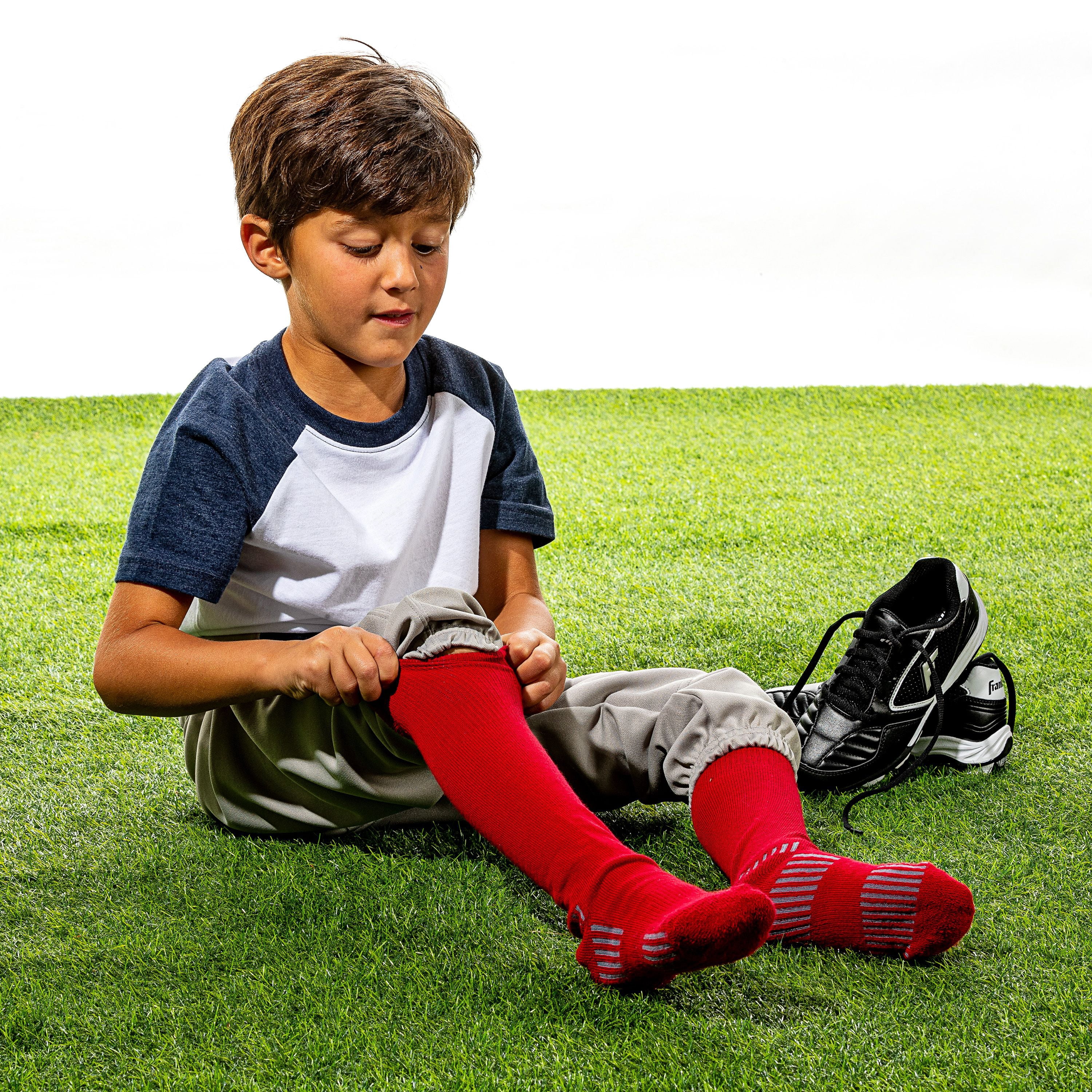 Franklin Sports Youth Baseball Athletic Socks Mid-Calf Durable Solid Ribbed Socks (Little Girls or Little Boys or Big Girls or Big Boys) 1 Pack
