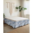 thumbnail image 2 of Marble Blue Wrap Around Bed Skirts for King Bed 18" Drop, Bed Skirt with Adjustable Elastic Belt Dust Ruffle Bed Valance for Bedroom Hotel Luxury Modern Abstract Ink Painting Luxury Bed Frame Cover, 2 of 7