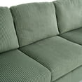 thumbnail image 6 of L-Shaped Sectional Sofa,67" Corduroy 3-Seat Small Sofa Couch with Ottoman for Small Living Room,Living Rooms,Apartments,Green, 6 of 7