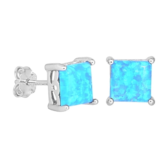 Cate & Chloe Amphitrite Opal Sterling Silver Stud Earrings with Simulated Opal Crystals for Women