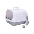 thumbnail image 3 of Caja de arena para gatos con capucha, caja de arena para gatos completamente cerrada con puerta delantera, caja de arena para gatos, contenedor de are Gris, 3 of 8