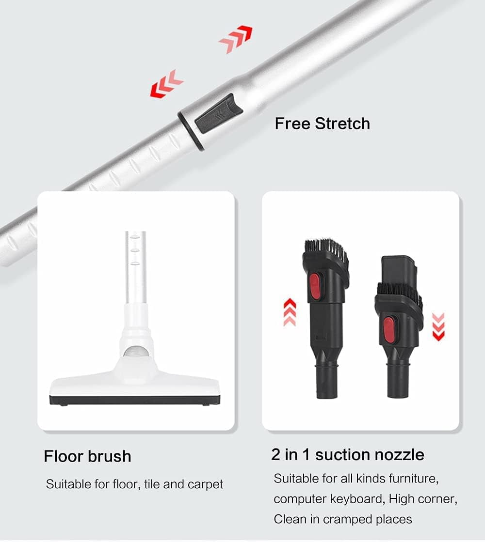 Quiet Stick Vacuum Cleaner Light Weight, 12000 Pa Powerful Suction Handheld Corded Upright Vacuum Cleaner with HEPA Filter, 700W Hi Power Motor Stick Vacuum for Pet Hair Hardwood Floors, Car
