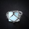 thumbnail image 2 of HOOUN Women Fashion White Fire Opal Rings 925 Silver Wedding Party Jewelry Size 6-10-6-01# Square Opal, 2 of 9