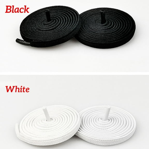 iOPQO Shoelace Color Metal Shoelace Child Adult Tying-Free Elastic Shoelaces Stretch Free Color Metal Black One Size