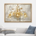 thumbnail image 2 of wall26 Framed Canvas Print Wall Art Gray Paint Stroke Fancy Gold Chandelier Decorative Lights Digital Art Realism Contemporary Chic Relax/Calm for Living Room, Bedroom, Office - 24"x36" Nat, 2 of 5
