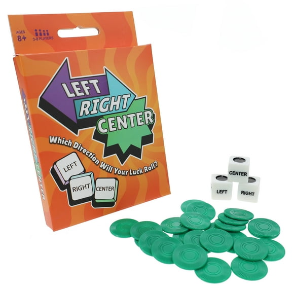 TDC Games Travel Left Right Center Dice Game, Party Game for Adults and Family