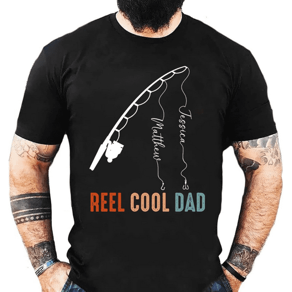Personalized Fishing Shirt Mens Custom Tshirt Fisherman Gift for Men, Dad