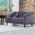 thumbnail image 5 of Jessica 2 Pieces Gray Microfiber Living Room Set Modern Velvet Sofa Set pillow, 5 of 6
