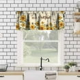 thumbnail image 3 of Sunflower Summer Valance Curtain, Rustic Farmhouse Flower Vintage Floral Sunshine Bees Butterfly Window Treatment Valances for Home Kitchen Bedroom Living Room Café Décor 54x18inch, 3 of 4