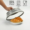 thumbnail image 3 of 3 Piece, Microwave Splatter Cover for Food, Collapsible & Vented Silicone Splatter Guard Lid, BPA Free Plate & Dish Cover with Handle, Kitchen Gadget, Grey, 3 of 5