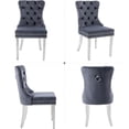 thumbnail image 5 of Westice Dining Room Chairs Set of 2, Velvet Fabric, Button Tufted, Stainless Steel Legs, Dark Gray, 5 of 9
