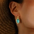 thumbnail image 5 of Ross-Simons Turquoise and .30 ct. t.w. White Topaz Drop Earrings in 18kt Gold Over Sterling, Women's, Adult, 5 of 6