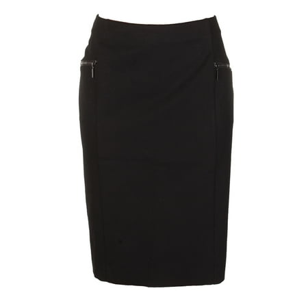 Alfani - Alfani Plus Size Deep Black Zipper Detail Knit Pencil Skirt ...