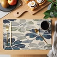 thumbnail image 2 of Green Blue Floral Placemats Set of 6, Spring Vintage Beige Flower Botanical Blossom Non-Slip Place Mats Washable Table Mats for Kitchen Dining Table Decorations Indoor/Outdoor, 2 of 9