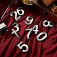 thumbnail image 3 of 10pcs Stereoscopic Metal Number Plate Modern House Hotel Address Numbers Sticker Plate Sign (0-9, One for Each Number) (silver) 50*35*6mm, 3 of 4
