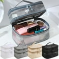 thumbnail image 4 of Fnochy Back to School Makeup-Bag, Large Leather Makeup-Organizer for Travel-Accessories Clear-Cosmetic-Bag, Portable Travel Essentials Bag Makeup Case, Make Up Bag Toiletry Bag for Women, 4 of 5