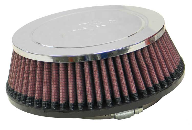 KN Universal Clamp-On Air Intake Filter：高性能、プレミアム、洗える、交換用フィルター：フランジ直径：4インチ、 フィルター高さ：7インチ、フラ
