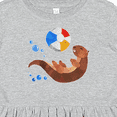 thumbnail image 4 of Inktastic Cute Otter and Beachball Girls Toddler Dress, 4 of 5