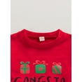 thumbnail image 4 of Honganda Girls Red Long Sleeve Letter Print Pullover + Plaid Flared Pants, 4 of 8
