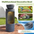thumbnail image 4 of Magic Union 37.2" Outdoor Water Fountain, Cascading Waterfall Fountain with LED Lights & Planter Bowl, Garden Freestanding Resin Fountain for Outside, Water Feature for Patio, Balcony, Yard, Deck, 4 of 8